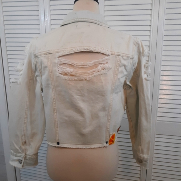 C&C California destructed kerry shrunken trucker jacket med. NWT - Picture 8 of 8